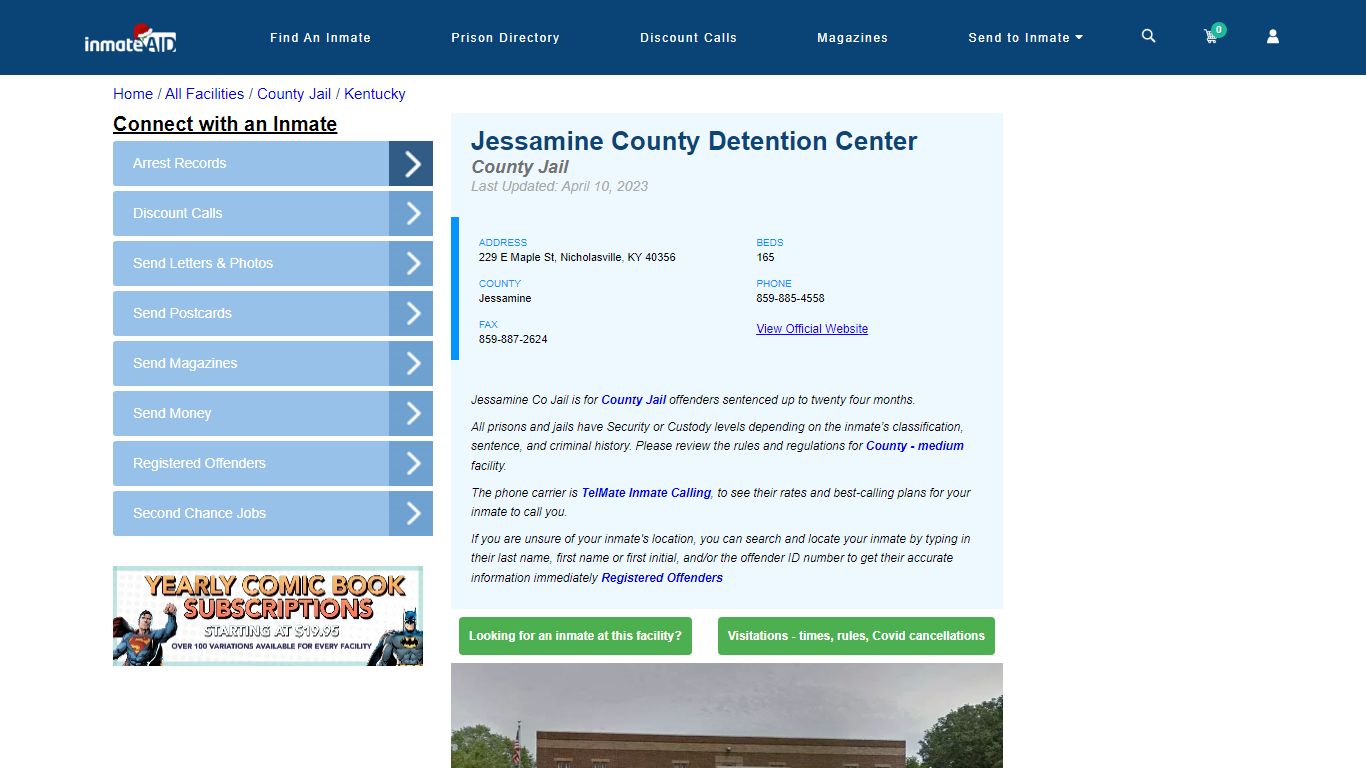 Jessamine County Detention Center - Inmate Locator - Nicholasville, KY